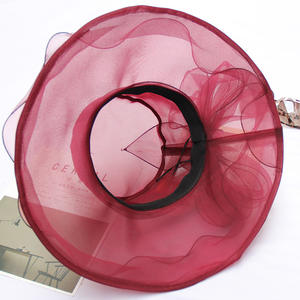 قبعة الكنيسة عالية الجودة الرسمية الملونة زهرة الأورجانزا ، حفلة فاتن الزفاف الديكور النساء مستوحاة من ديربي كنتاك - Product Image 5