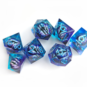 Dados de núcleo líquido de ojo de dragón DND D & D RPG Dungeons and Dragons juego de rol dados poliédricos de resina de borde afilado - Product Image 4