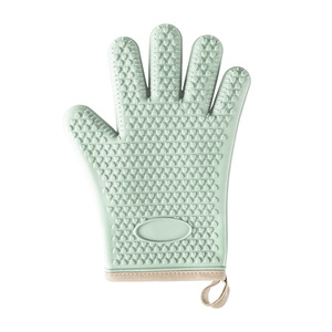 Silicone Oven Mitts Five Finger Heat Resistant Waterproof <b>Kitchen</b> Baking Gloves Small Size - Product Image 3