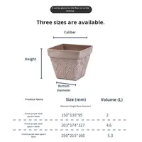 Pot Bunga Perilla Persegi Plastik Desain Minimalis Nordik dari Pabrik, Pot Tanam Sukulen Pengontrol Akar untuk Tanaman Pot