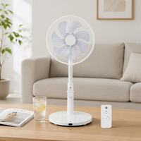 Ventilateur sur pied 45W, couleur blanche, vent puissant, contrôle numérique, hauteur réglable, télécommande, 3 vitesses, version mécanique