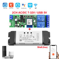 Module de relais de contrôle d'accès intelligent Tuya Wifi 1, 2 ou 4 canaux 10A 3500W avec interverrouillage automatique et télécommande 433RF