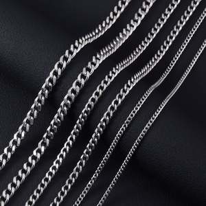 Collier de PVD chapado en oro de 18 quilates, collar de cadena cubana con corte de diamante Miami de acero inoxidable para hombres y mujeres NK - Product Image 3