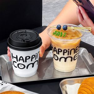 Gobelet en papier personnalisé 8oz/12oz/16oz/20oz avec revêtement à base d'eau, jetable, avec couvercle, pour boissons chaudes et froides, thés - Product Image 1