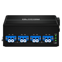 Modul Saklar Bypass Optik Olycom 4 Port Singlemode Konektor LC Input Ganda AC/DC