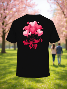 T-shirt da uomo con stampa a cuore per San Valentino, girocollo, vestibilità regolare, in cotone leggero e traspirante, per abbigliamento casual - Product Image 2