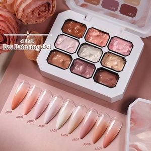 4IN1 Pat Ombre Gel Nail Polish Easy Gradient Painting Gel for DIY French Nail Manicure Solid <b>UV</b> Varnishes <b>Paint</b> Art Gel - Product Image 2