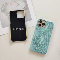 Casing ponsel gaya mewah, casing ponsel kulit PU tahan guncangan desain kulit ular untuk iPhone 11 12 13 14 Pro Max