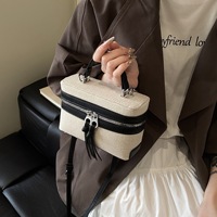 Tas Selempang Kotak Premium Warna Kontras Patchwork Tren Baru Musim Semi Musim Panas