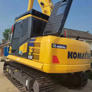 Mini-excavatrice sur chenilles d'occasion Komatsu PC130 13T d'origine japonaise, excavatrice hydraulique compacte pour projets domestiques, godet d'excavatrice - Product Image 1