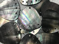 Disques ronds en nacre noire naturelle percée de 30 mm, pierres polies pour la fabrication de bijoux