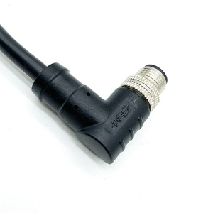 Connecteur d'aviation M12 à angle droit étanche IP67 en laiton et caoutchouc pour montage en queue - Product Image 4