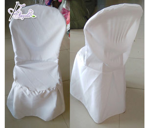 Housses de chaise de bistrot en polyester blanc basique <span class=keywords><strong>pas</strong></span> chères, housses de chaise <span class=keywords><strong>Miami</strong></span> en polyester pour chaises de bistrot en plastique pour mariages sur la plage - Product Image 3