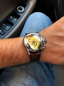 Мужские механические часы из натуральной кожи - Product Image 6