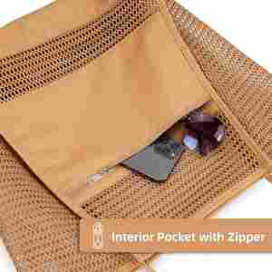 Bolsa de Playa de Malla de Verano, Bolso de Mano de Hombro para Mujer, Bolsos de Vacaciones Plegables Grandes, Bolso de Paja para Mujer - Product Image 5