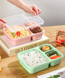 ชุดกล่องเก็บความร้อนแบบพกพาสำหรับผู้ใหญ่และเด็ก รุ่น Syh678 สำหรับขายส่ง ใช้กับไมโครเวฟได้ พร้อมหลอดดูดทำจากฟางข้าวสาลี เหมาะสำหรับไปโรงเรียน - Product Image 2