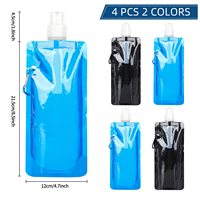 Sac à eau pliable ultraléger portable 700 ml, pochette pour bouteille d'eau, fournitures de sport de plein air, randonnée, course à pied, gourde souple