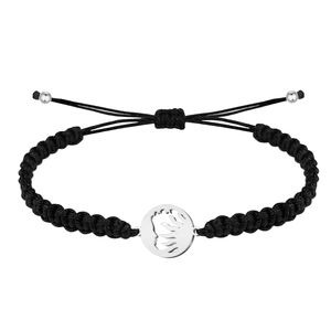 กำไลข้อมือสแตนเลสสีดำนำโชคพร้อมพระอาทิตย์และพระจันทร์สีทองและไข่มุกรูปสัตว์ - Product Image 1