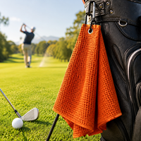 Serviette de golf en microfibre suédée à faible peluchage, chiffon de polissage doux pour drivers, fers, putters et équipement de golf