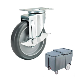 3, <span class=keywords><strong>4</strong></span>, 5 Zoll Schwenkbare PU-Lenkrollen mit Bremse für Isolierte Behälter, Träger und Mobile Kunststoff-Eislagerung - Product Image 1