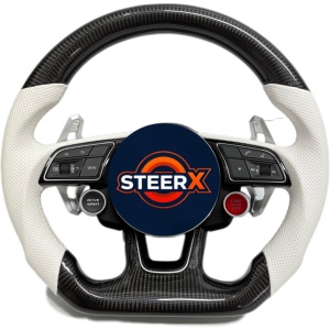 Volant en fibre de carbone personnalisé pour A1 A3 A5 A6 A7 RS R8 RS3 C7 Q5 Q7 S3 8V B8 B9 Q3 Q8 TT - Product Image 1