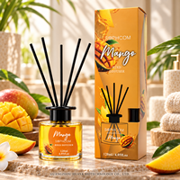 Diffuseur d'arômes botaniques 120 ml en bouteille de verre transparente avec boîte personnalisée pour les acheteurs de décorations d'hôtel, de spa et de maison