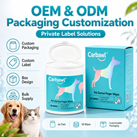 Lingettes dentaires pour chiens en coton doux à marque privée pour le nettoyage des dents, l'élimination de la plaque et du tartre et une haleine fraîche