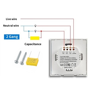 UBARO Temperli Cam Dokunmatik Duvar Anahtarı 86 UK Tekli Canlı Kablolu 220V 10A Dokunmatik Anahtar Nötr Kablo Gerektirmez Ev Aydınlatması İçin - Product Image 3