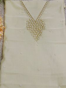 Pure Organza Hand Embroidered Suit Piece Kurta Pant Dupatta Women's Designer Ethnic Wear Traditional Indian Outfit Wholesale - Product Image 5