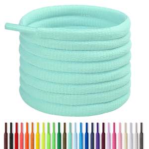 Lacets unisexes en polyester imprimés ovales épais et colorés avec embouts en plastique, longueur personnalisée pour chaussures décontractées et de sport - Product Image 1