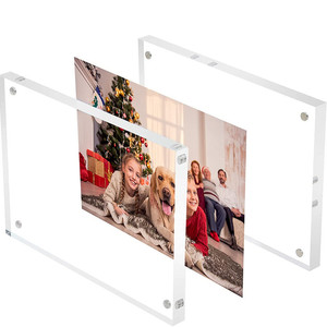 Formato acrilico chiaro supporto per foto <span class=keywords><strong>magnete</strong></span> per frigo doppio lato magnetico acrilico per foto <span class=keywords><strong>magnete</strong></span> - Product Image 1