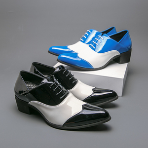 2733 Nuove Scarpe Eleganti da <span class=keywords><strong>Uomo</strong></span> in Pelle con Punta Affusolata e Lacci, Misura Grande, <span class=keywords><strong>Tacco</strong></span> <span class=keywords><strong>Alto</strong></span>, per Cerimonie e Matrimoni - Product Image 6