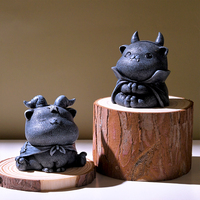 Figurine en résine de chat magique de style Halloween sombre de haute qualité, décoration gothique sorcellerie, ornement d'ambiance effrayant pour la maison