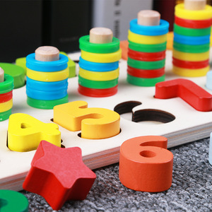 2024 migliore vendita prschool educazione in legno giocattoli di apprendimento precoce per bambini contare bordo blocchi educativi per ragazzi e ragazze - Product Image 5