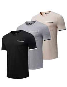 High Quality Men's Casual Woven 100%<b>polyester</b> Short Sleeve O-Neck Regular Fit Quick Dry Breathable Eco-Friendly Solid <b>T</b>-<b>Shirt</b> - Product Image 1