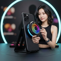 Refroidisseur de téléphone gaming F47 en ABS avec contrôle de température IA, éclairage RGB, affichage numérique et clip portable