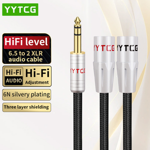 สายสัญญาณเสียง HiFi C1 <span class=keywords><strong>6.5</strong></span> มม. <span class=keywords><strong>TRS</strong></span> ต่อ 2XLR ตัวผู้-ตัวเมีย ป้องกันสัญญาณรบกวนสามชั้น สำหรับกีตาร์ เครื่องดนตรี และไมโครโฟน 35 <span class=keywords><strong>6.5</strong></span> มม. XLR - Product Image 1