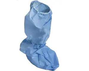 Hospital medical safety disposable waterproof microporous clean non slip hdpe plastic PE boot cover non woven boot shoe covers