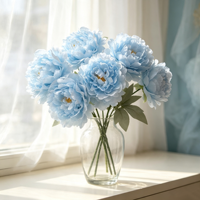Bouquet de 5 pivoines pour décoration d'arche de mariage, allée, accessoire photo, arrangement de fleurs en soie réalistes et exquises, fait main, style oriental
