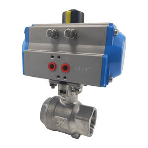 วาล์วบอลนิวเมติกสองชิ้นประสิทธิภาพสูง ควบคุมด้วยลม ทำจากสแตนเลส 304/316 ตอบสนองรวดเร็ว วาล์วปิด-เปิดท่อส่ง - Product Image 1