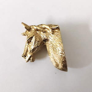 创意设计动物头像马狗鹿头黄铜橱柜拉手抽屉衣柜门把手 - Product Image 3