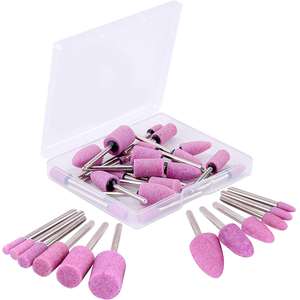 Têtes abrasives en vibratite, 24 pièces têtes de <span class=keywords><strong>pierre</strong></span> abrasive montées pour outil rotatif <span class=keywords><strong>Dremel</strong></span> - Product Image 2