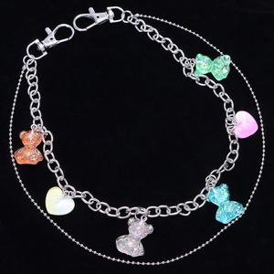yueli Fashion Waist Chain Double Layer Bear Pendant Zinc Alloy Hip Hop Punk Denim Pants Chain Daily Wear - Product Image 2