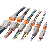 Connecteurs automobiles Deutsch série DT DT04-4P, fiches mâles, gris orange vert, PA66GF30/contact en laiton, 12V 12A 44x20.8x19.5mm