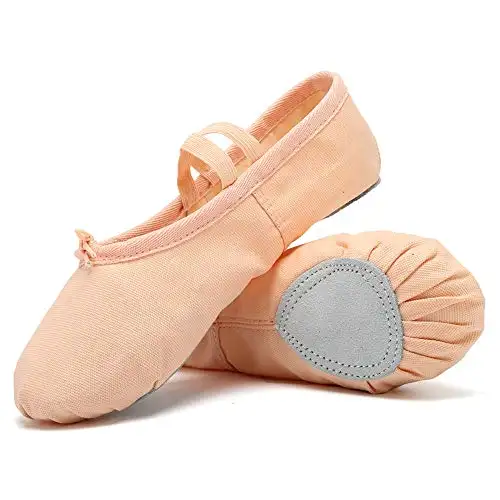 Bale terlik tuval dans ayakkabıları kızlar için jimnastik Yoga daireler (Toddler/küçük/büyük çocuk/kadın)