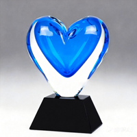 Trophée en cristal noble en forme de cœur, logo personnalisé, cadeau promotionnel d'entreprise, cadeau d'amour, décoration, cadeau de mariage, artisanat