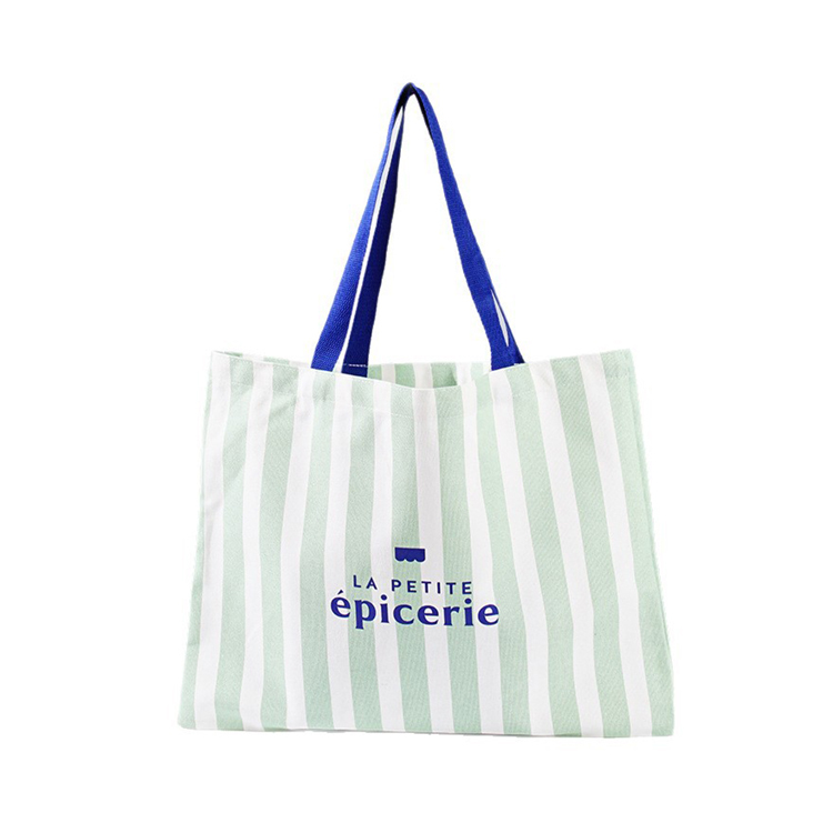Sac en toile rayé bleu