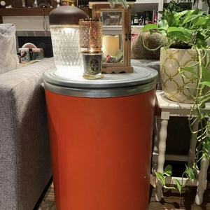 Tambor de Almacenamiento de Cartón con Acabado en Cuero Naranja - Solución Moderna para Decoración y Organización del Hogar, CH - Product Image 3