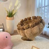Chaise simple rotative décontractée de luxe italienne avec peluche ours en peluche Design de poupée adaptée au salon