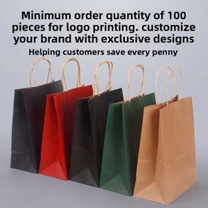 Bolsas de Papel Kraft Reciclables y Ecológicas con Impresión Personalizada X323 para Supermercados, Comida para Llevar, Ropa, Regalos, con su Propio Logotipo - Product Image 2